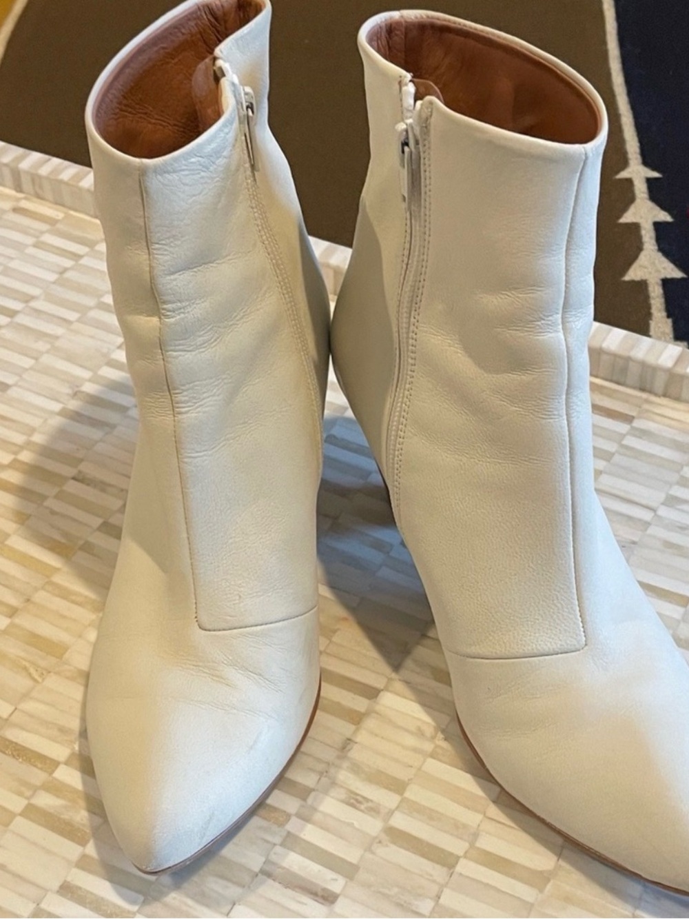 Free People off White Ankle Boots